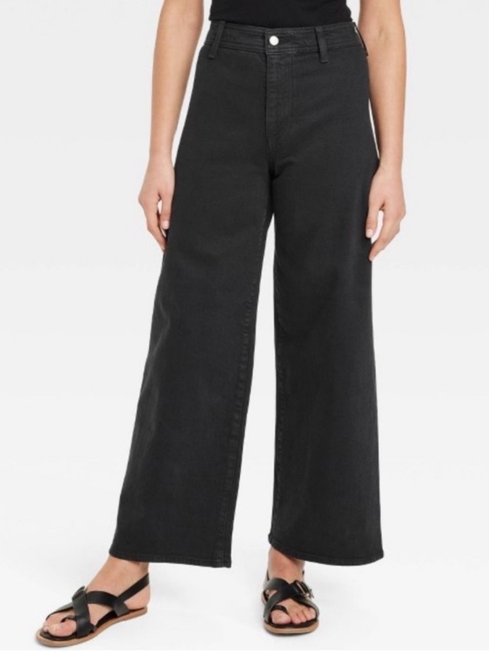 Target Universal Thread Sailor Wide Leg High-Rise Black Women's Jeans Size 6 - Picture 2 of 11